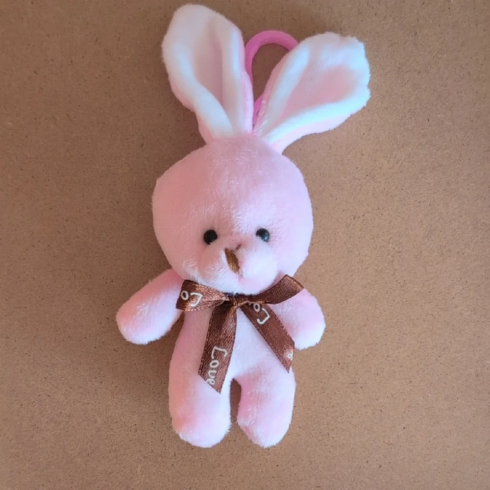 Cute Pink Bunny Plush Keychain / Bag Cham